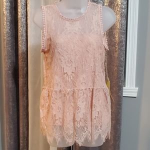 NWT Paper + Tee lace crochet top size M